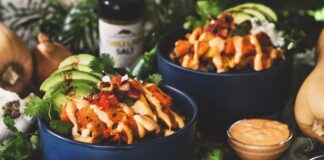 Taco Bowl with Roasted Butternut Squash and Black Beans